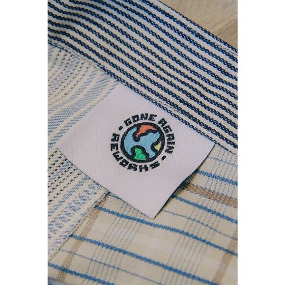 Rework Vintage Patchwork Flannel Pouch Pocket Flared Cargo Pants - Picture 11 of 11